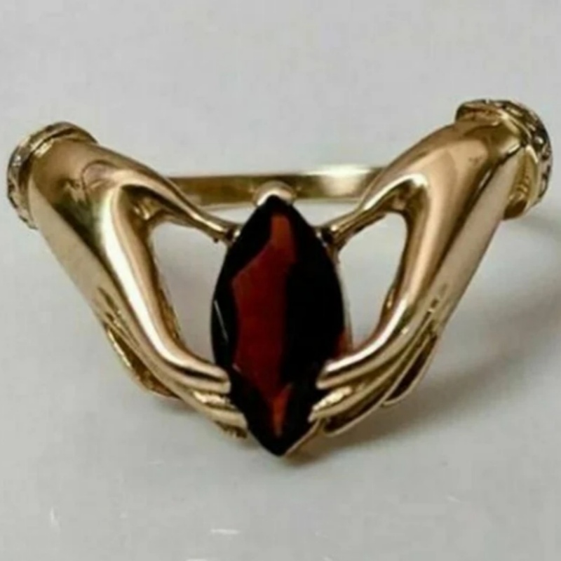 Women's Gold-Toned Hand-Shaped Ring, Daily Wear